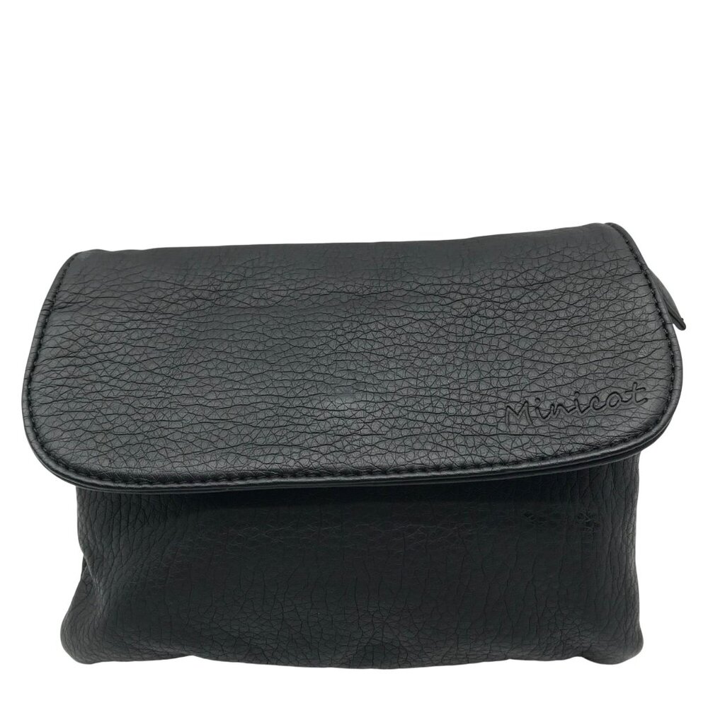 MINICAT Black Faux Leather Multipocket Crossbody